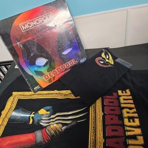 Bundle! Deadpool Monopoly Board Game and Wolverine T-Shirt!!